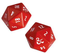 Ultra Pro - Heavy Metal Dice D20: Set Of 2 - Red and White D20 Dice Set